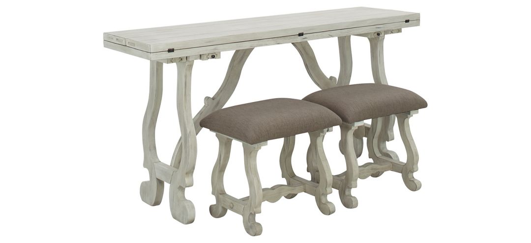 Kathleen Fold-Out Console Table w/ Stools