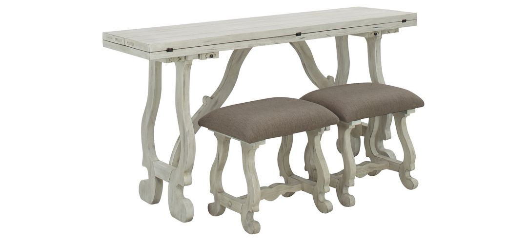 22523KATHLEEN Kathleen Fold-Out Console Table w/ Stools sku 22523KATHLEEN