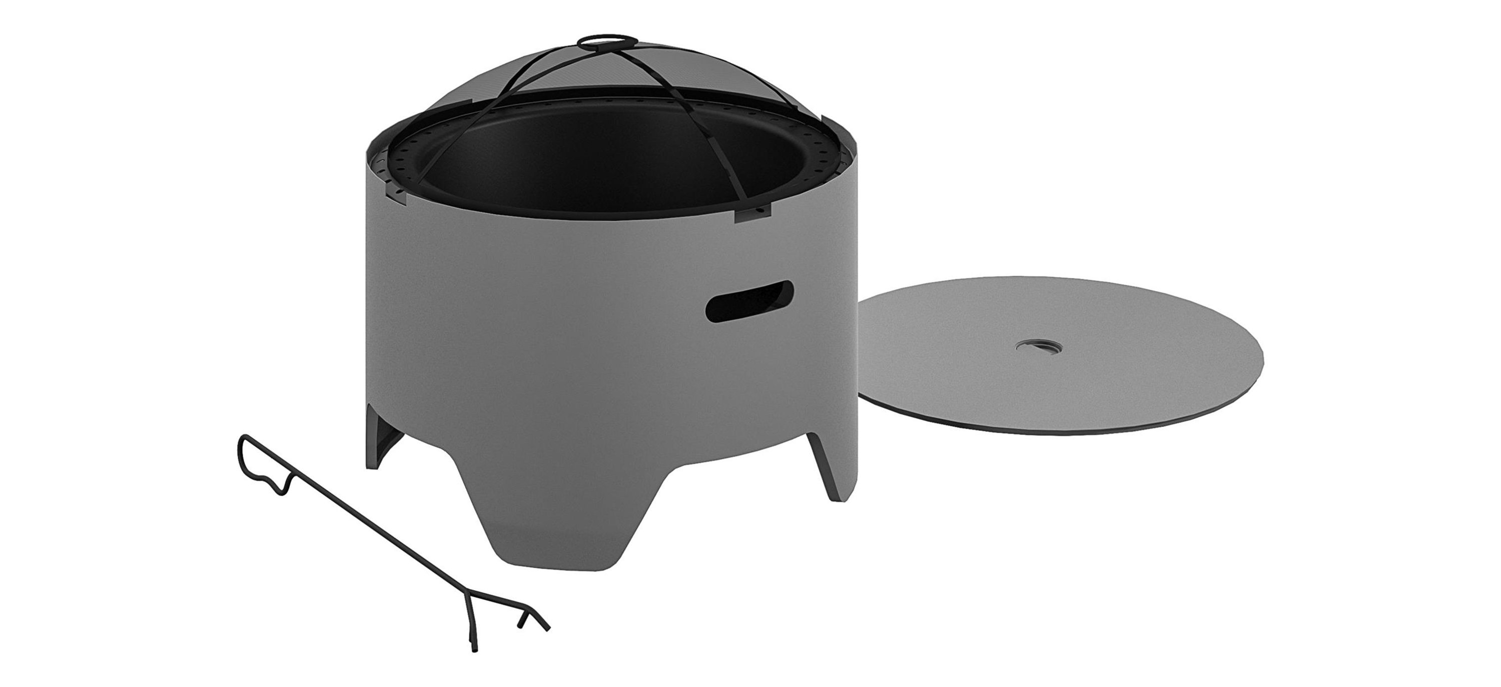 COSCO Outdoor 23 Round Wood Burning Fire Pit with Rain Cover and Accesso