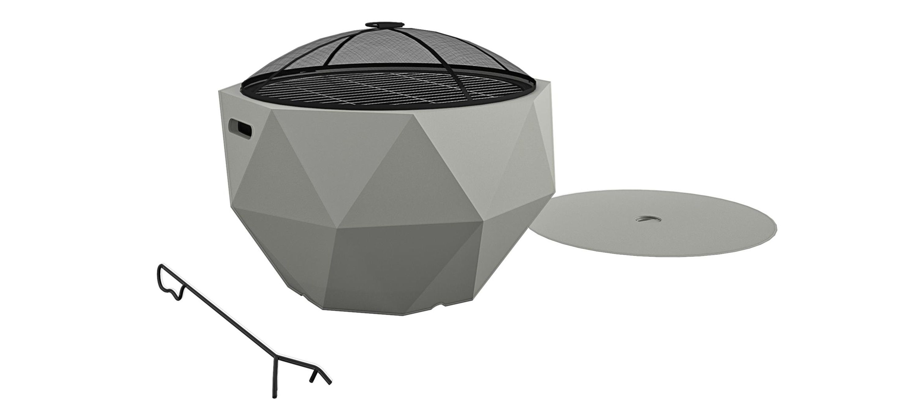 COSCO Outdoor 23 Round Wood Burning Fire Pit with Rain Cover and Accesso