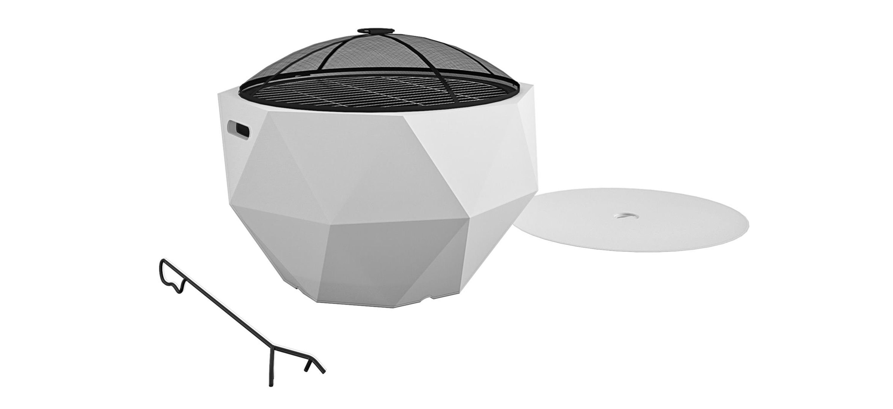 COSCO Outdoor 23 Round Wood Burning Fire Pit with Rain Cover and Accesso