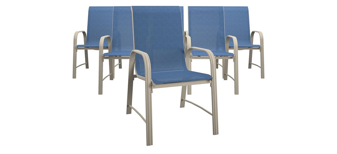 COSCO Outdoor Living Paloma Steel Patio Dining Chairs - Set of 6