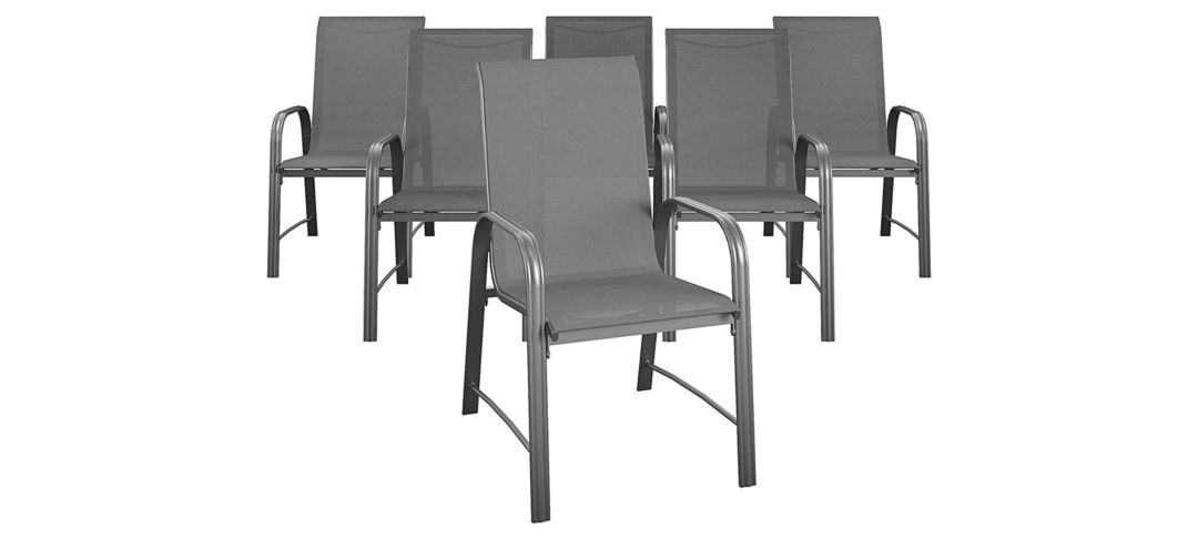 COSCO Outdoor Living Paloma Steel Patio Dining Chairs - Set of 6