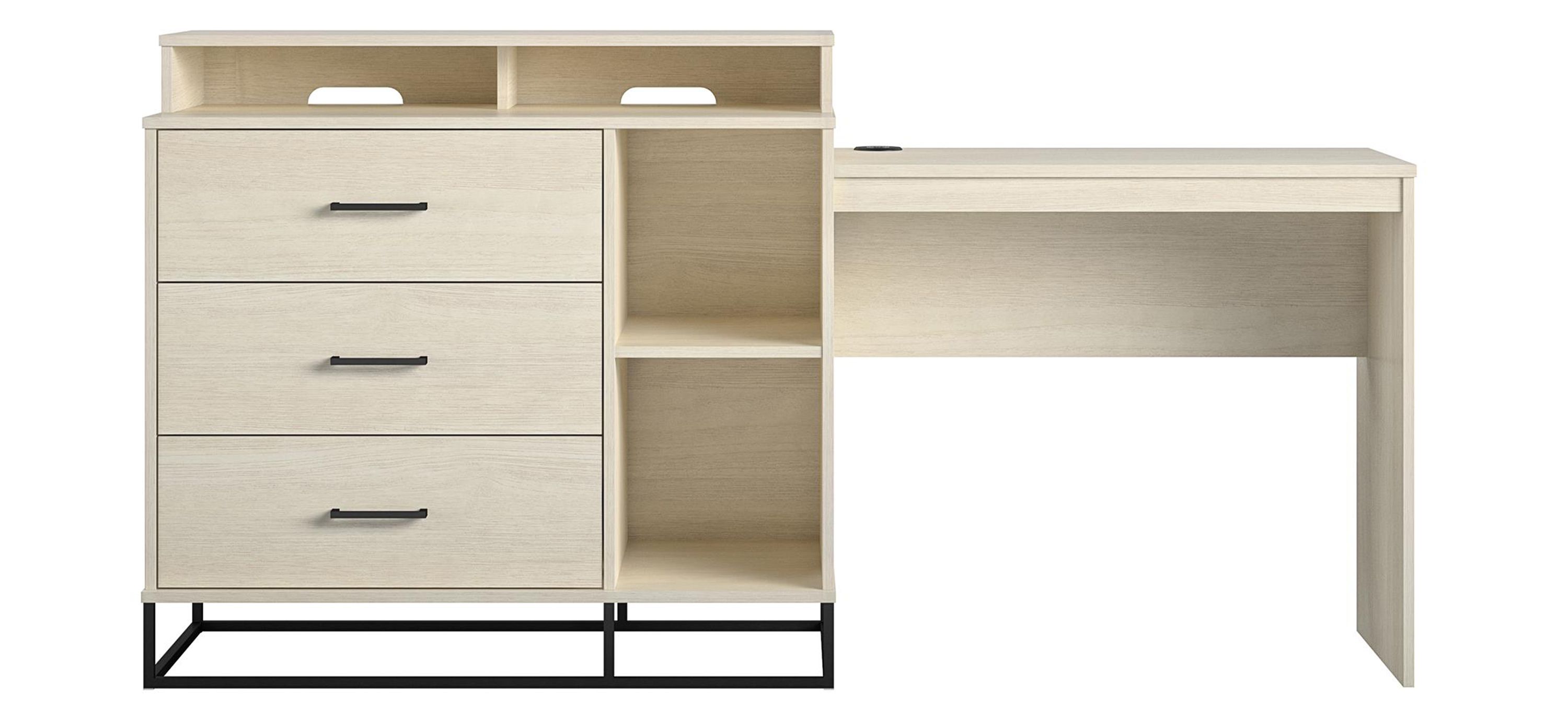 Novogratz Kelly 3 in 1 Media Dresser and Desk Combo