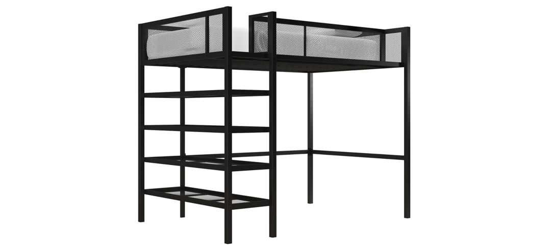 DHP Bloom Storage Loft Bed with Bookcase