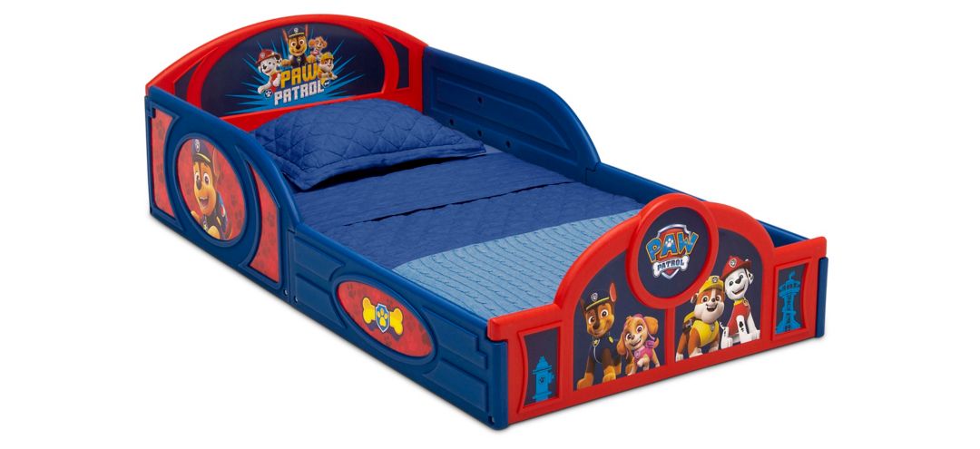 Nick Jr. PAW Patrol Sleep and Play Toddler Bed with Attached Guardrails by Delta Children