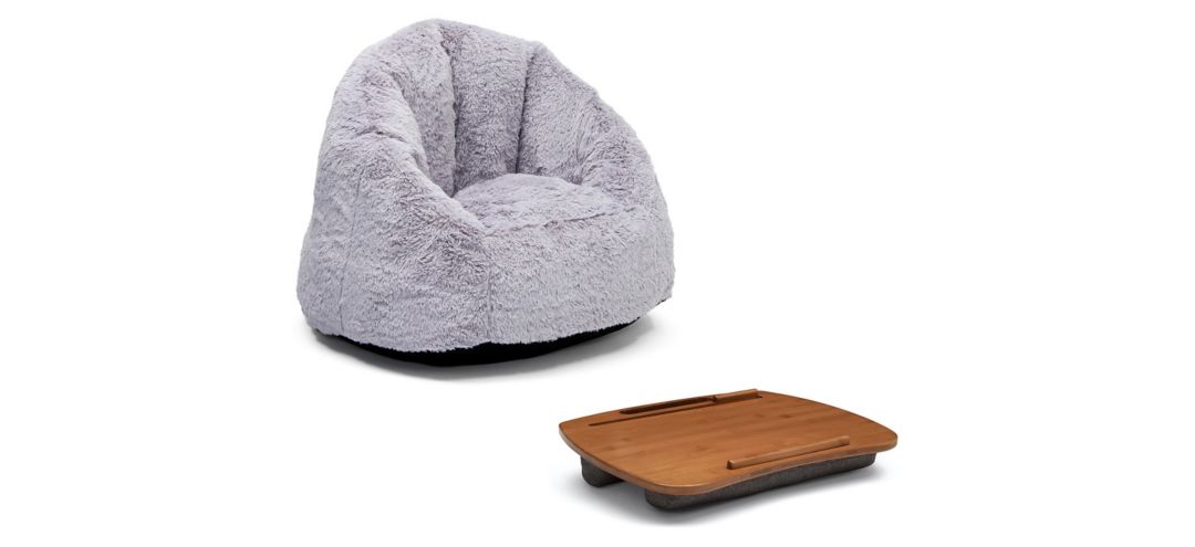 Cozee Fluffy Chair and Bamboo Lap Desk Set by Delta Children
