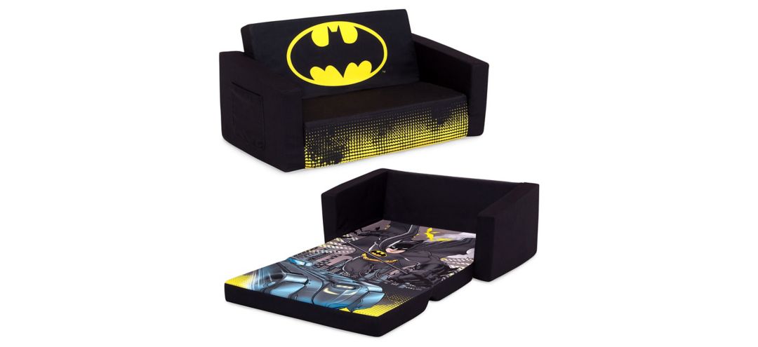 Batman Cozee Flip-Out Kids Sofa 2-in-1 Convertible Sofa to Lounger by Delta Children