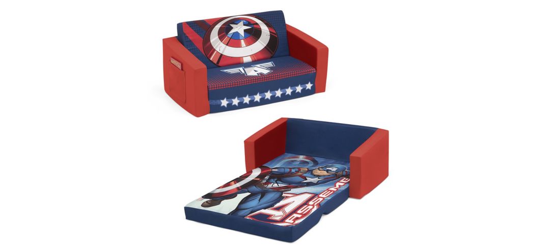 Avengers Cozee Flip-Out Kids Sofa 2-in-1 Convertible Sofa to Lounger by Delta Children