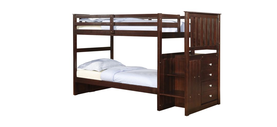 Twin Over Twin Mission Stairway Bunk Bed