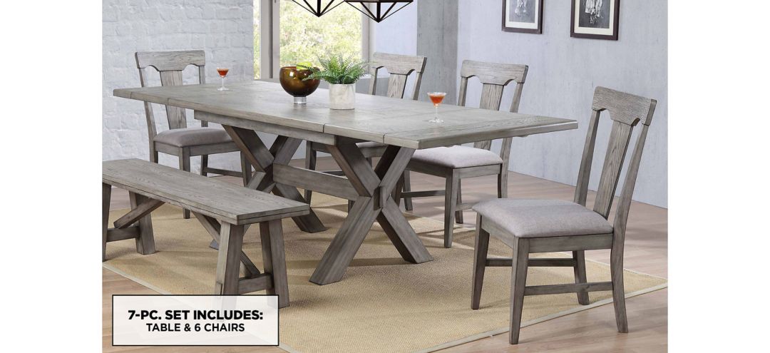Graystone 7-pc. Dining Set w/ Upholstered Chairs
