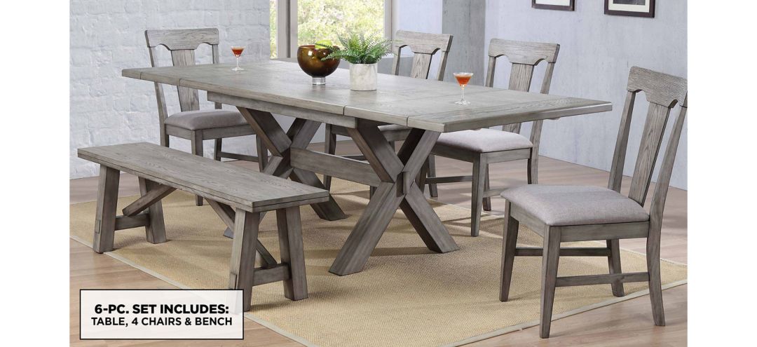 Graystone 6-pc. Dining Set w/ Upholstered Chairs