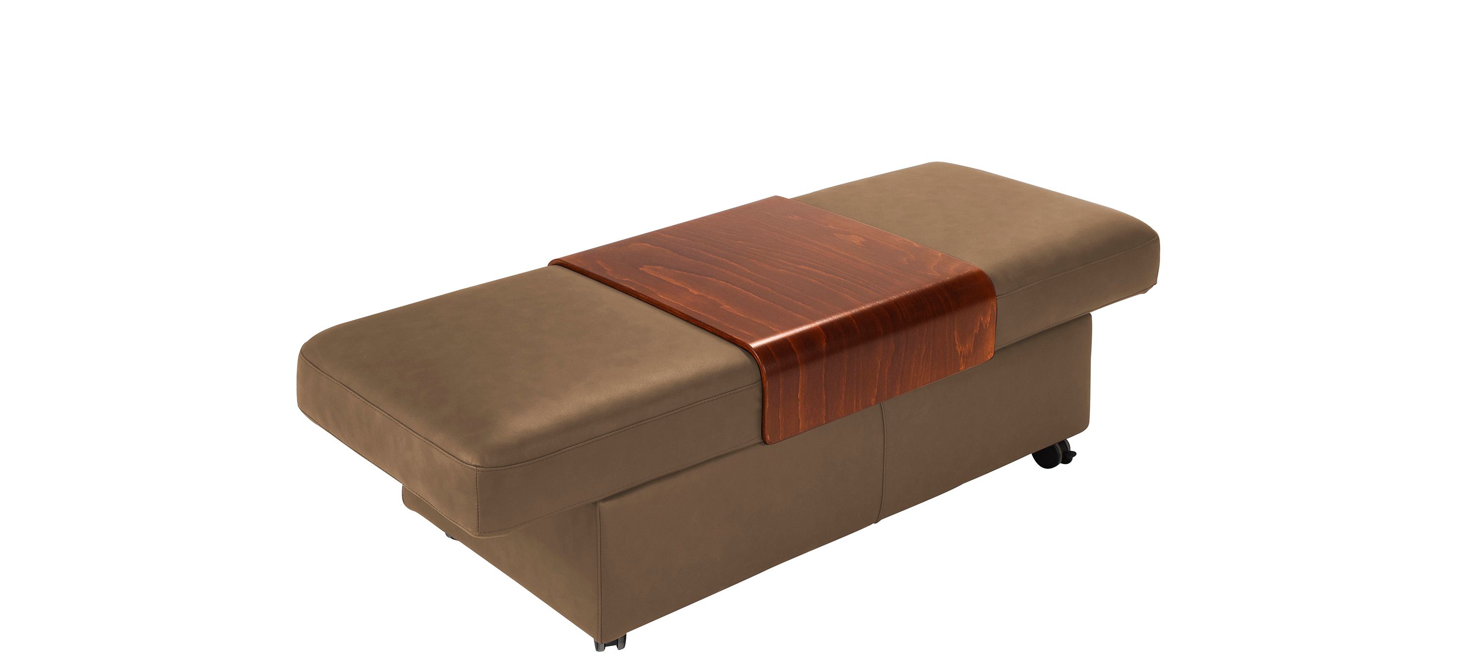 Stressless Sapphire Leather Storage Ottoman w/ Table