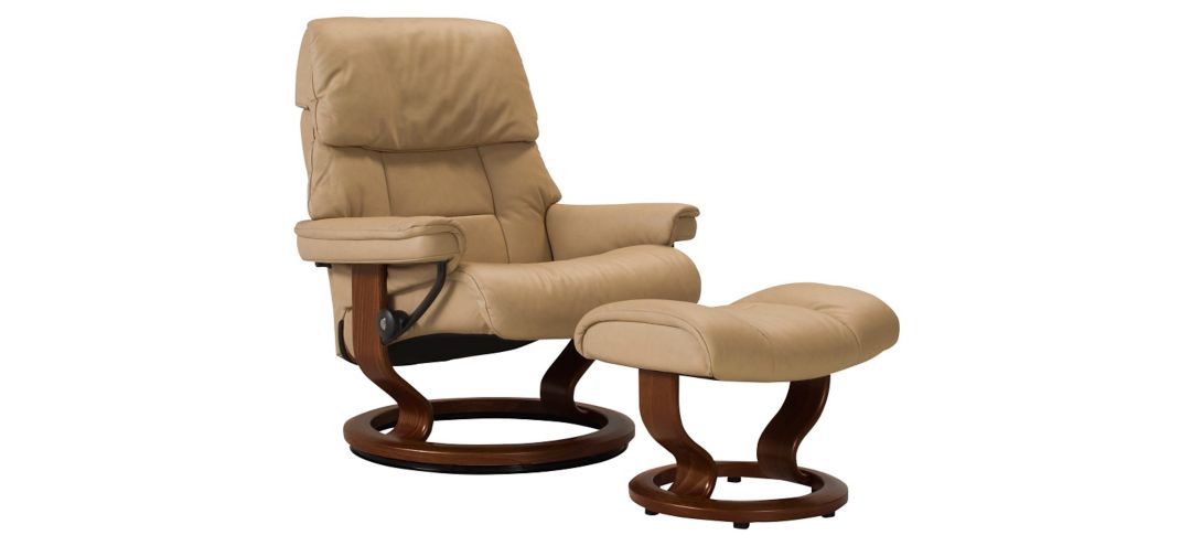 Stressless Ruby Large Leather Reclining Chair and Ottoman