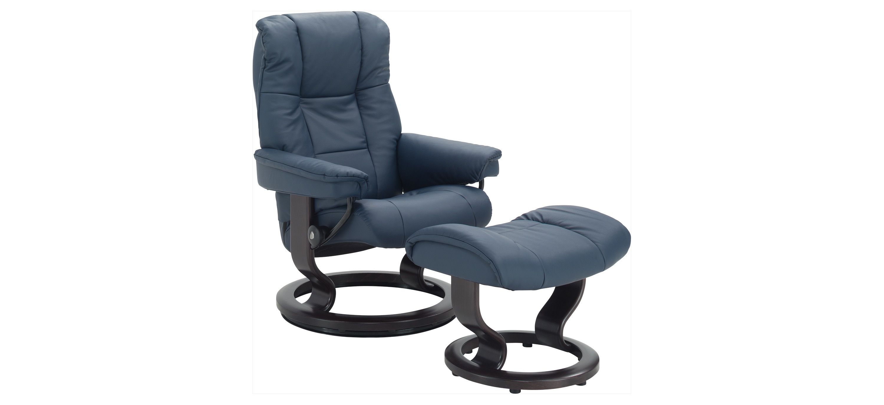 Stressless Mayfair Small Leather Reclining Chair and Ottoman