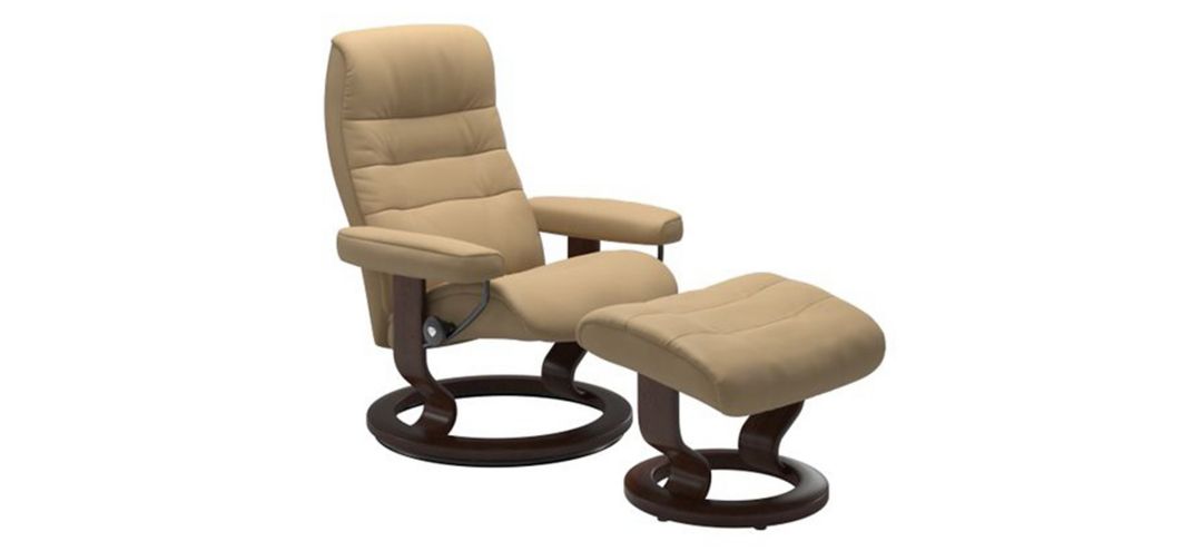 Stressless Opal Medium Classic Reclining Chair and Ottoman