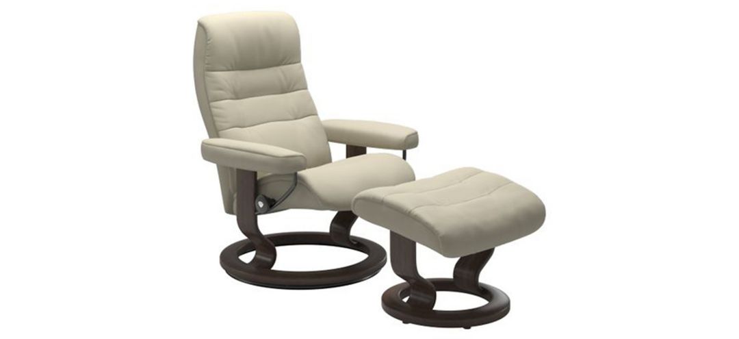 Stressless Opal Medium Classic Reclining Chair and Ottoman