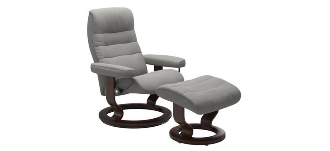 Stressless Opal Medium Classic Reclining Chair and Ottoman