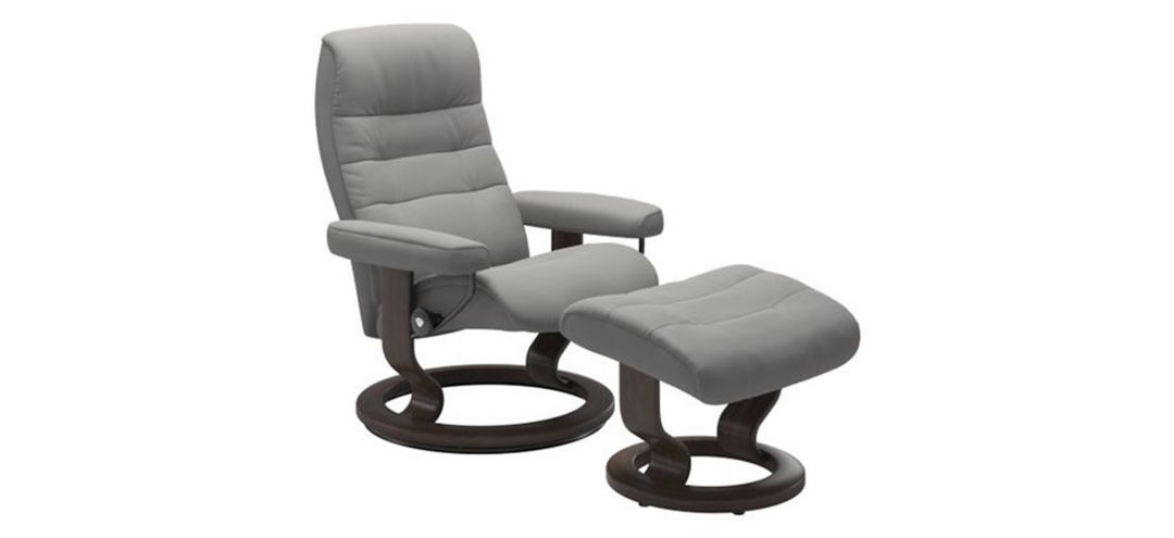 Stressless Opal Medium Classic Reclining Chair and Ottoman