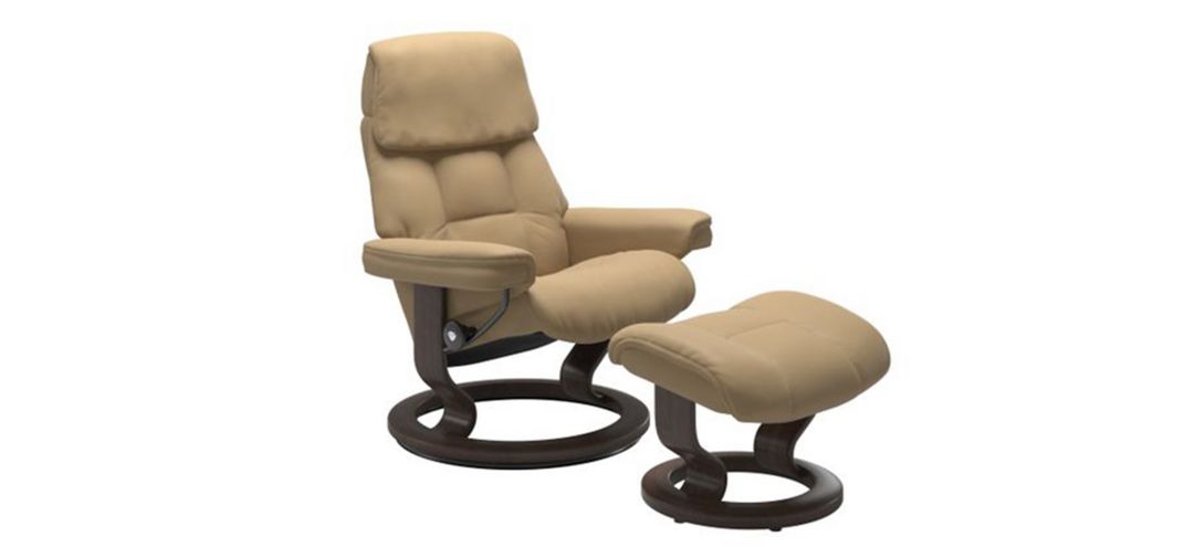 Stressless Ruby Large Classic Leather Reclining Chair and Ottoman