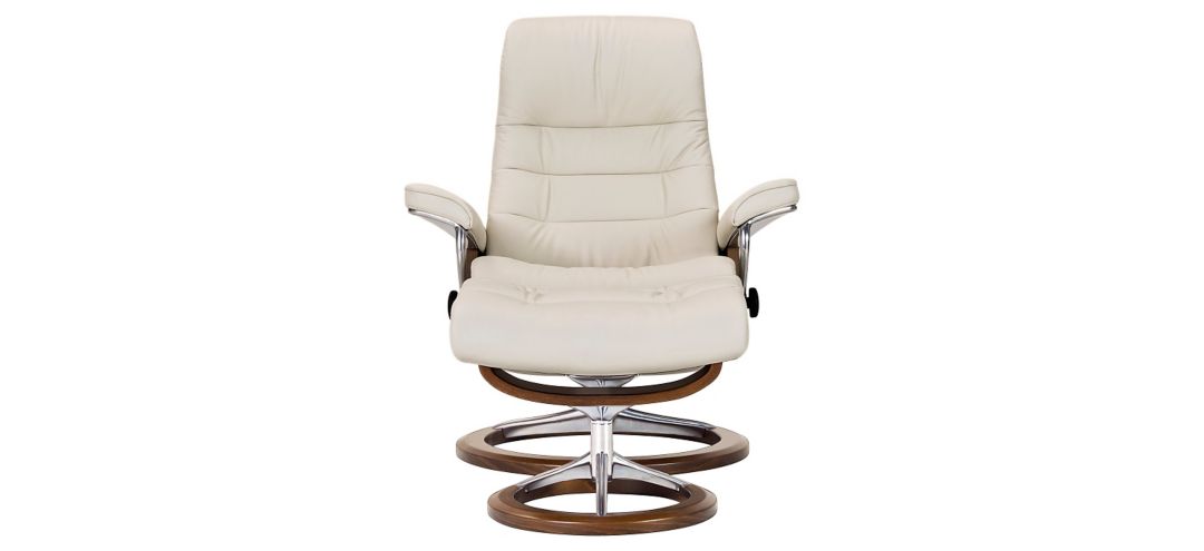 Stressless Opal Medium Signature Reclining Chair and Ottoman