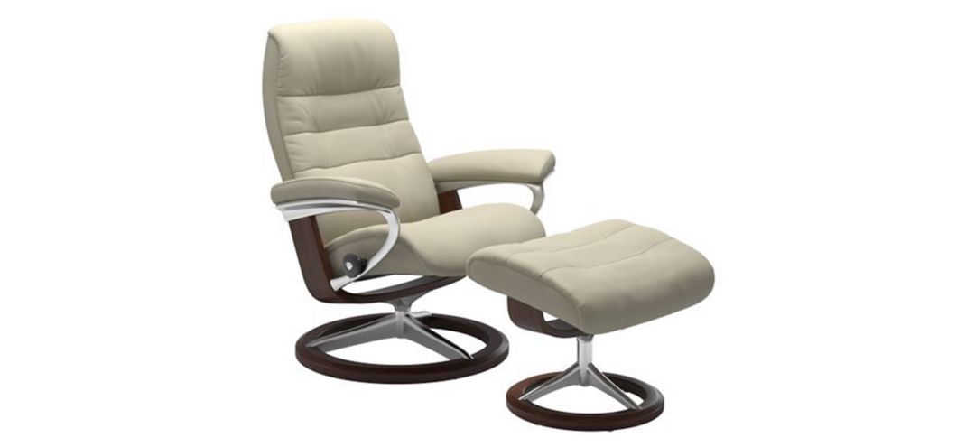 Stressless Opal Large Signature Reclining Chair and Ottoman