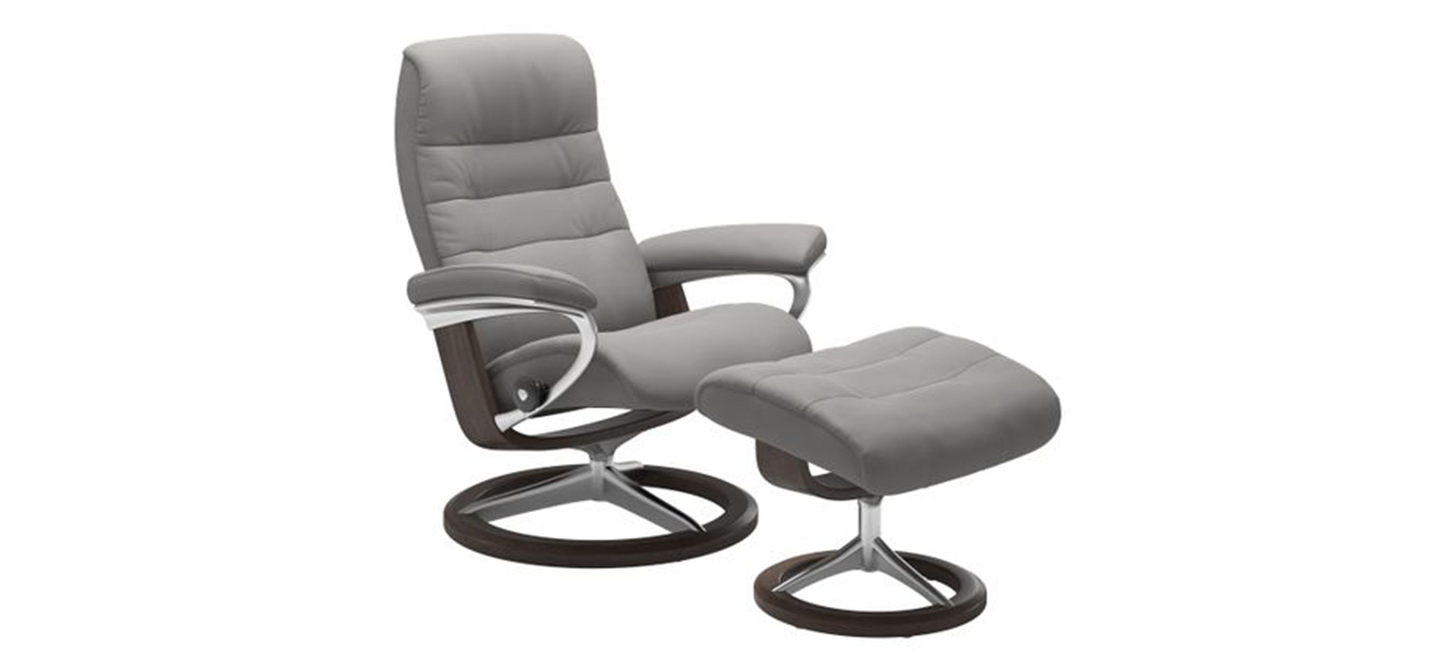 Stressless Opal Large Signature Reclining Chair and Ottoman