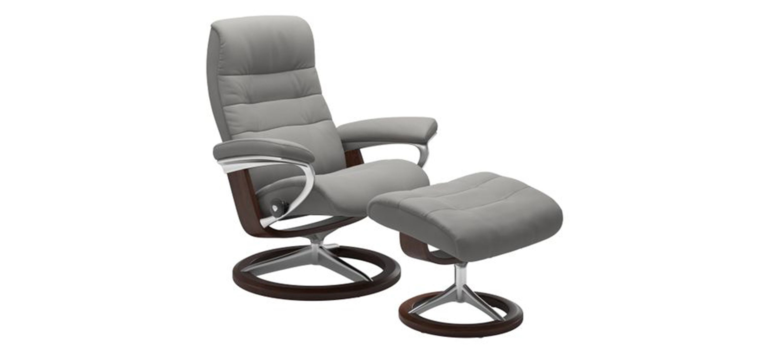 Stressless Opal Medium Signature Reclining Chair and Ottoman