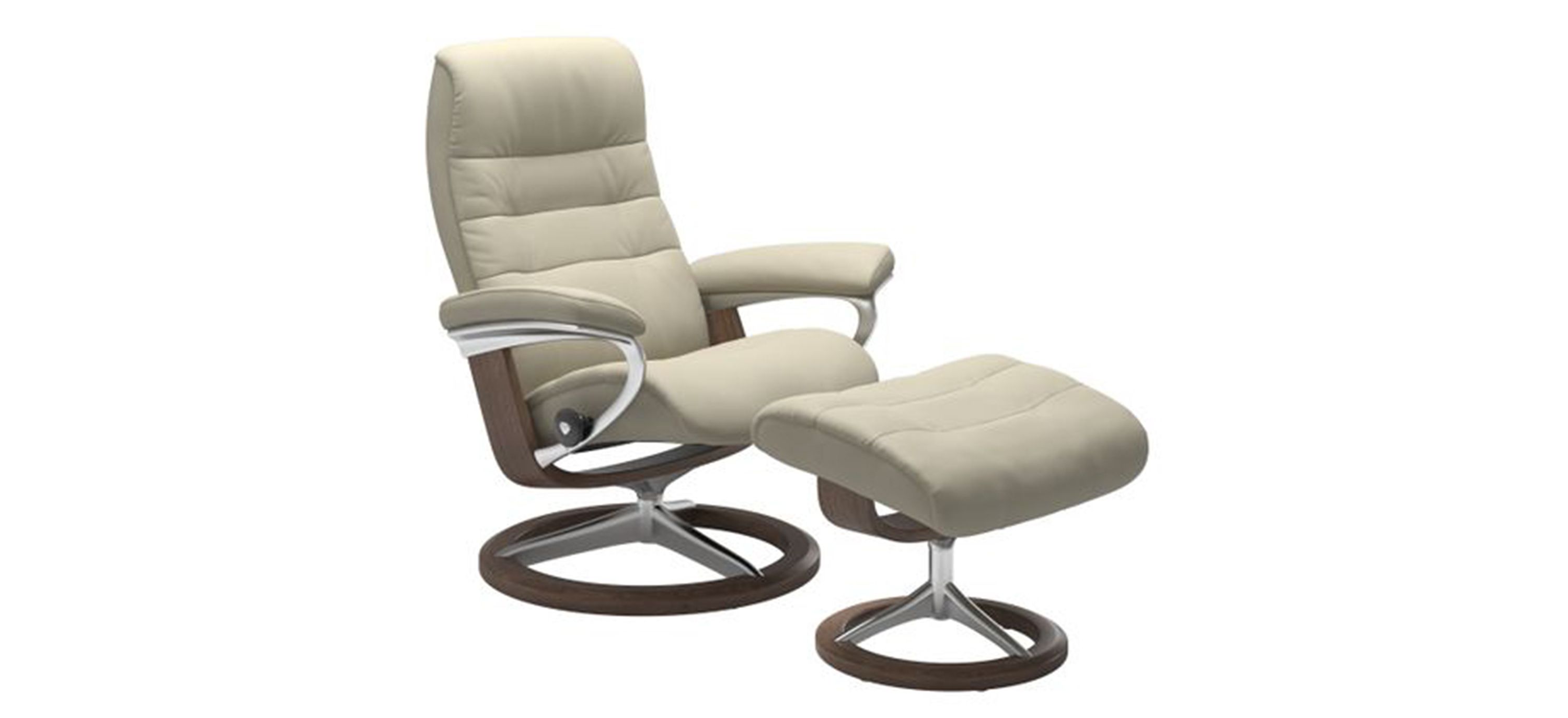Stressless Opal Small Signature Reclining Chair and Ottoman