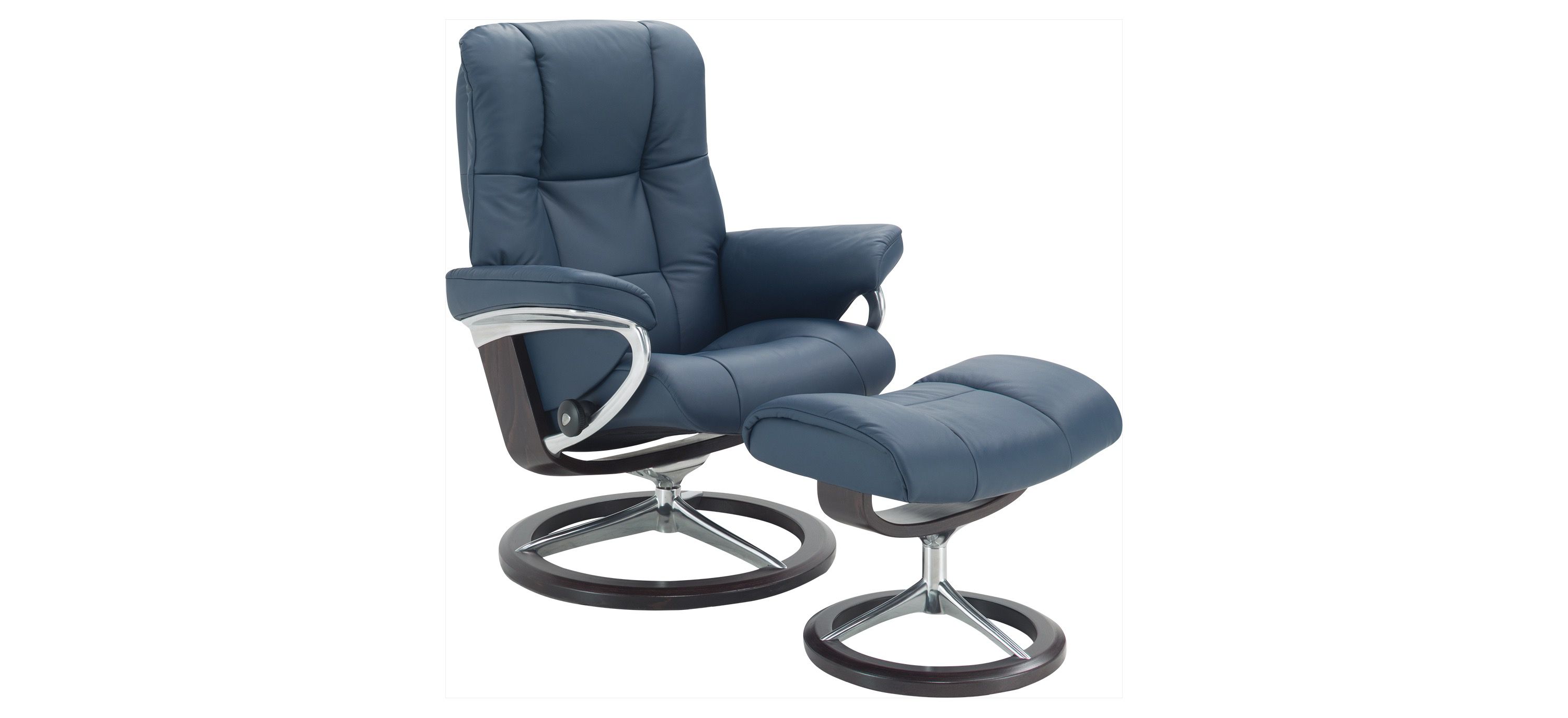 Stressless Mayfair Medium Leather Reclining Chair and Ottoman
