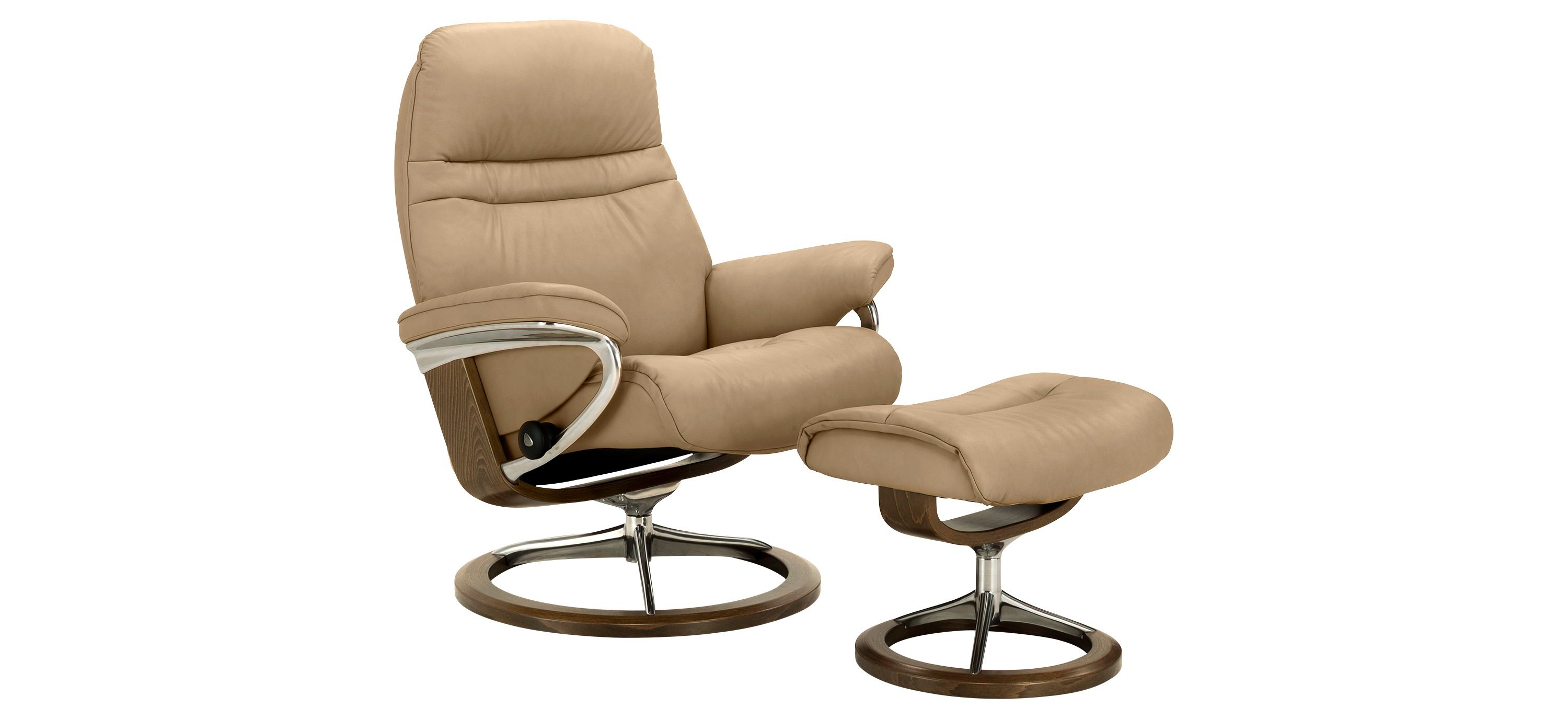 Stressless Sunrise Large Leather Chair and Ottoman