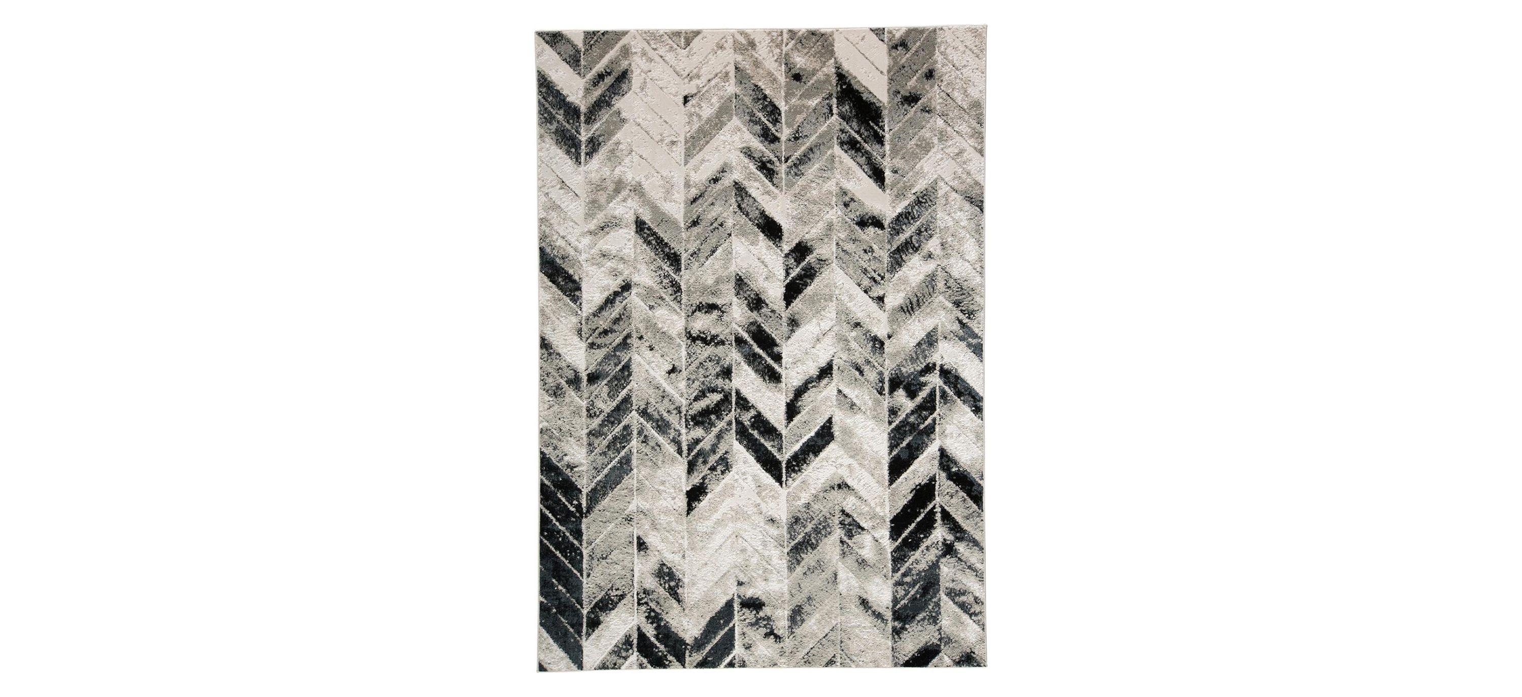 Micah Modern Metallic Chevron Area Rug