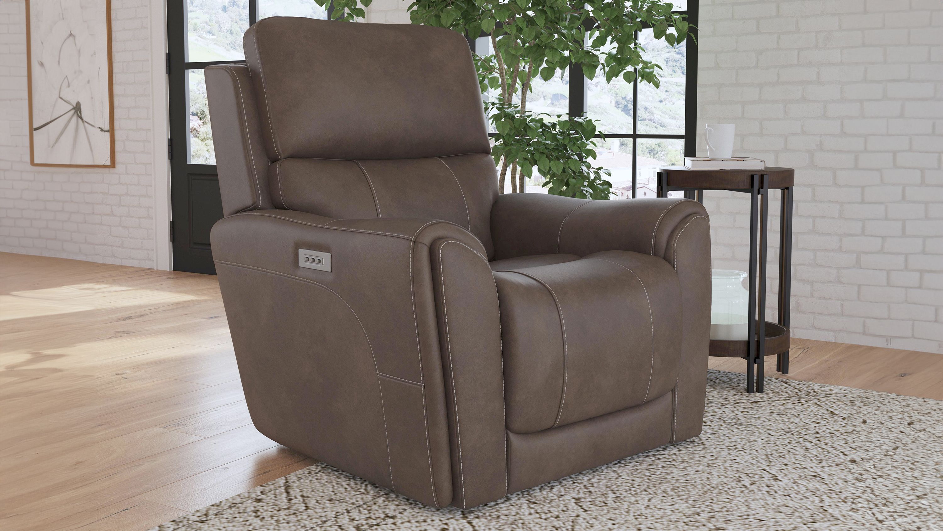 Calvin Power Recliner w/ Power Headrest & Lumbar | Raymour & Flanigan 