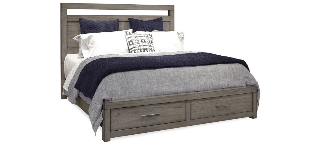 Modern Loft King Panel Bed with Storage