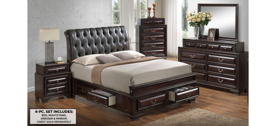 581106710 Sarasota Upholstered 4-pc. Storage Bedroom Set sku 581106710