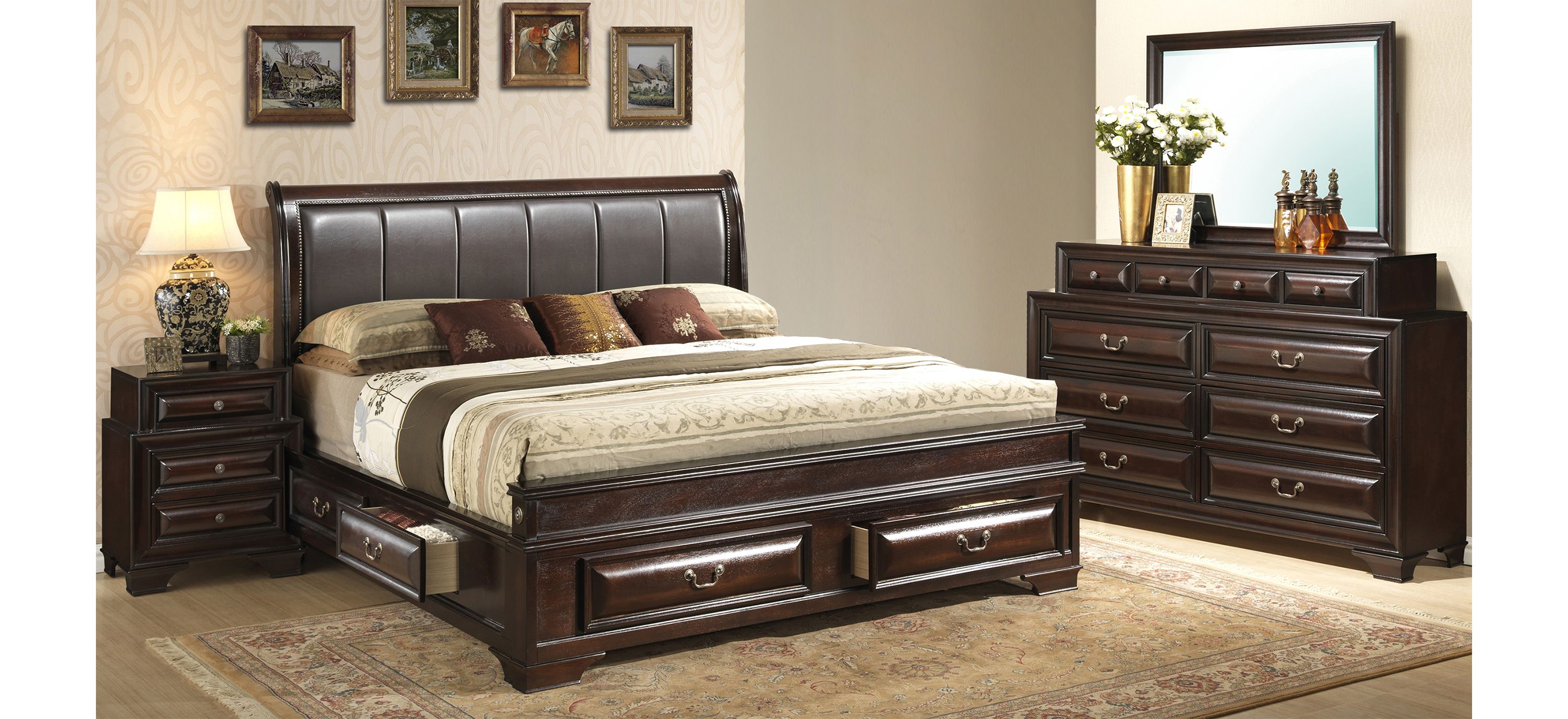 Sarasota Upholstered 4-pc. Storage Bedroom Set
