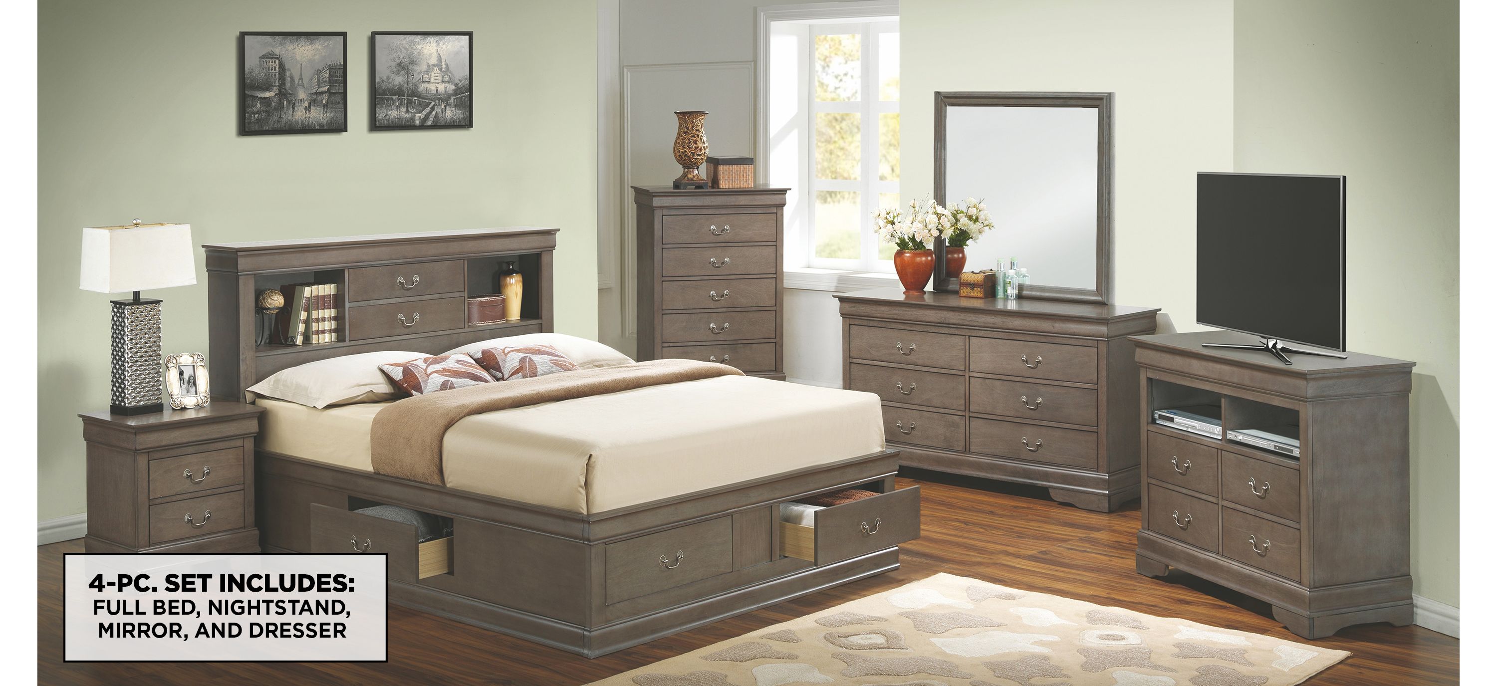 Rossie 4-pc. Storage Bedroom Set