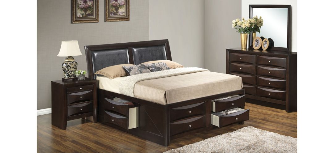 Marilla 4-piece Upholstered Captains Bedroom Set