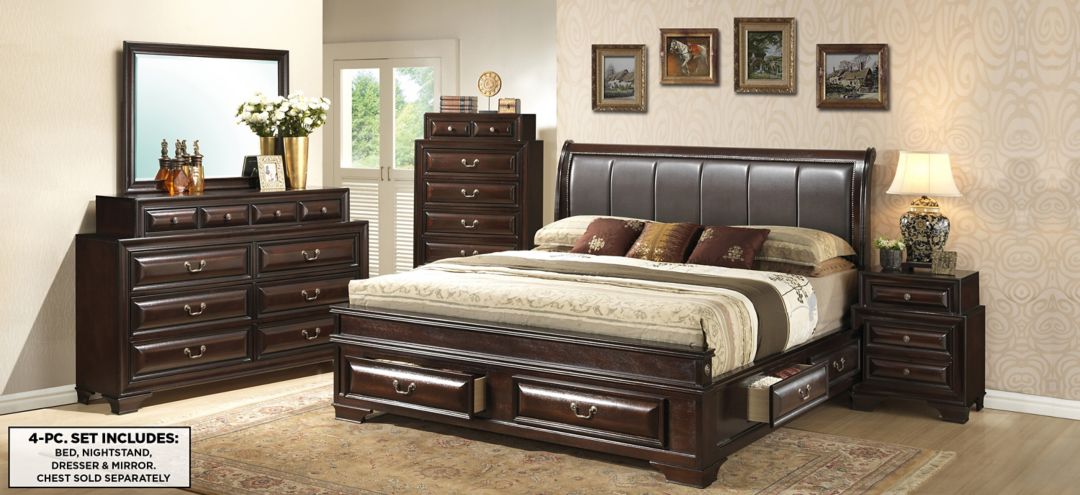 592106710 Sarasota Upholstered 4-pc. Storage Bedroom Set sku 592106710