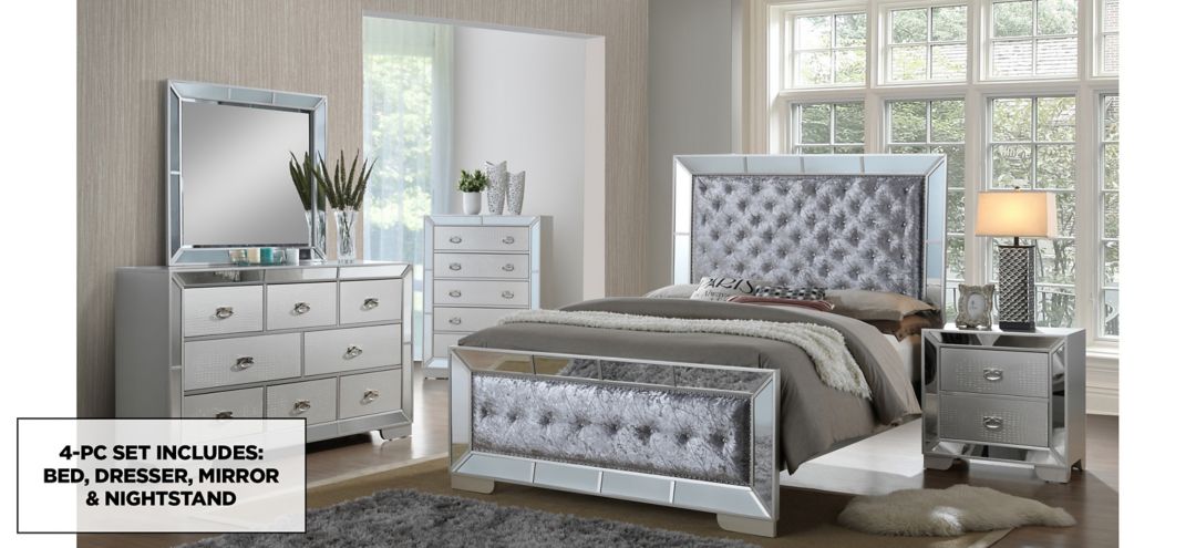 G8105A-Q-4PC Hollywood Hills 4-pc. Upholstered Bedroom Set sku G8105A-Q-4PC