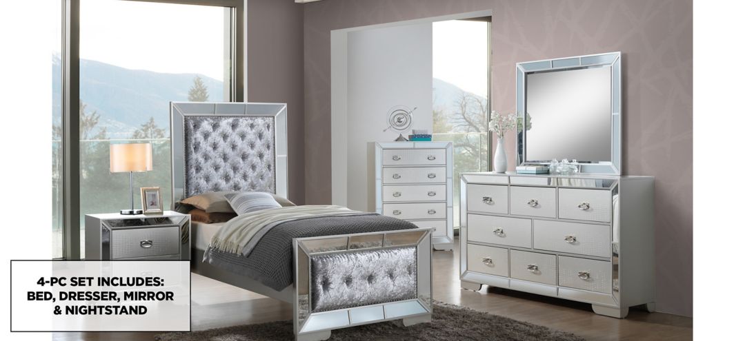 G8105A-T-4PC Hollywood Hills 4-pc. Upholstered Bedroom Set sku G8105A-T-4PC