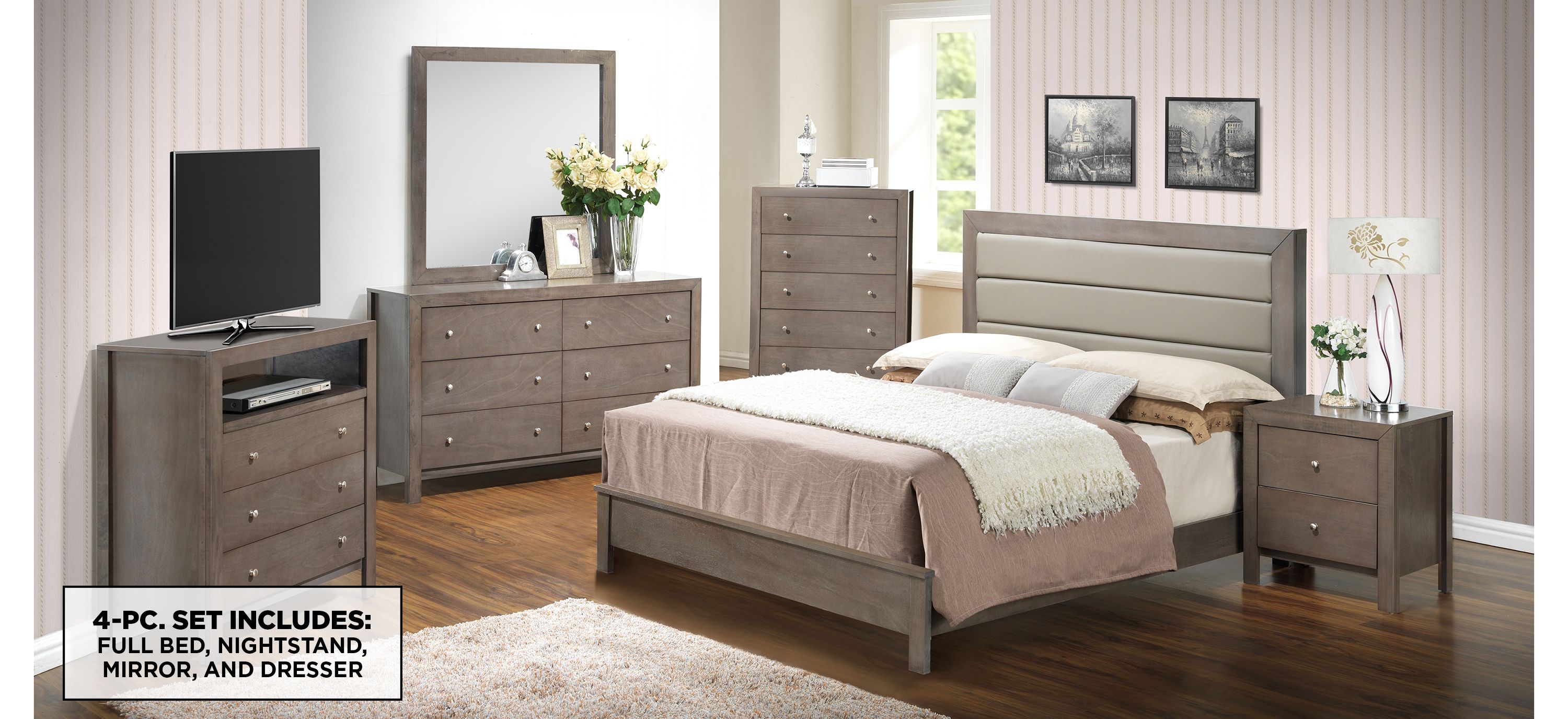 Burlington 4-pc. Upholstered Bedroom Set