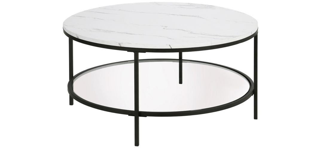 "Pauline 36"" Round Faux Marble Round Coffee Table"