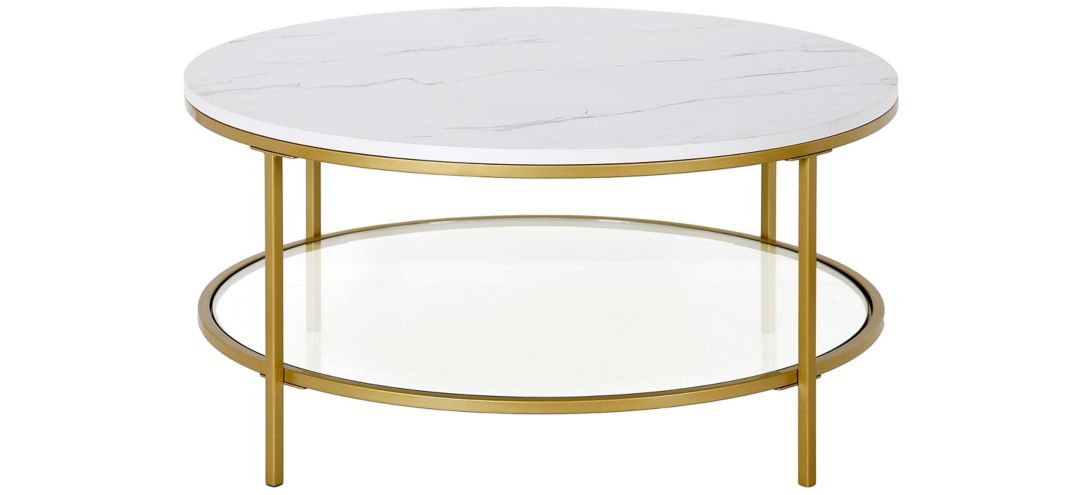 300113610 Pauline 36 Round Faux Marble Round Coffee Table sku 300113610