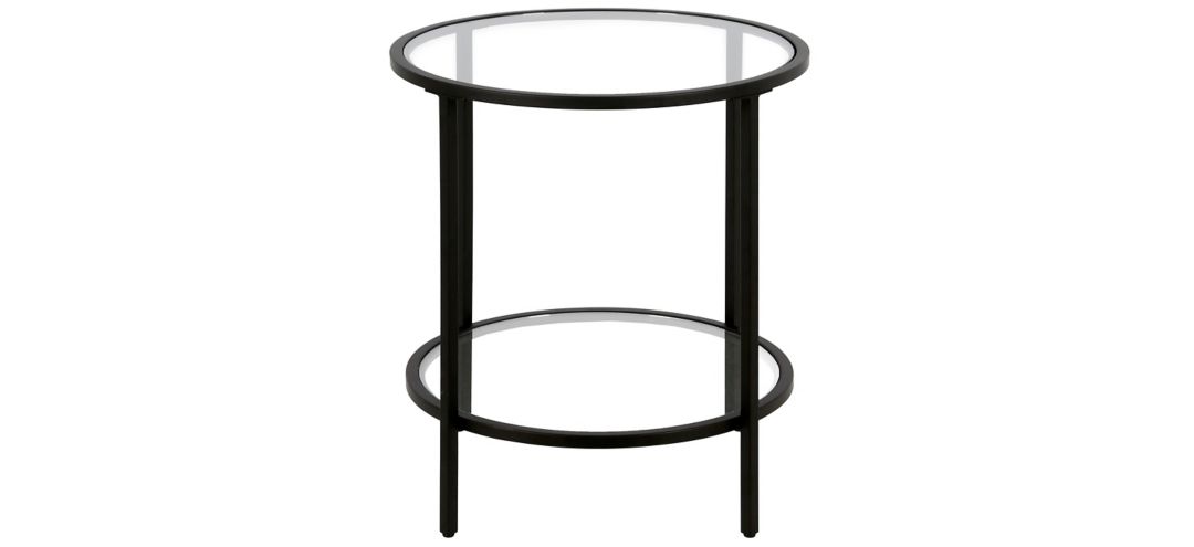 Paulino Round End Table with Glass Shelf