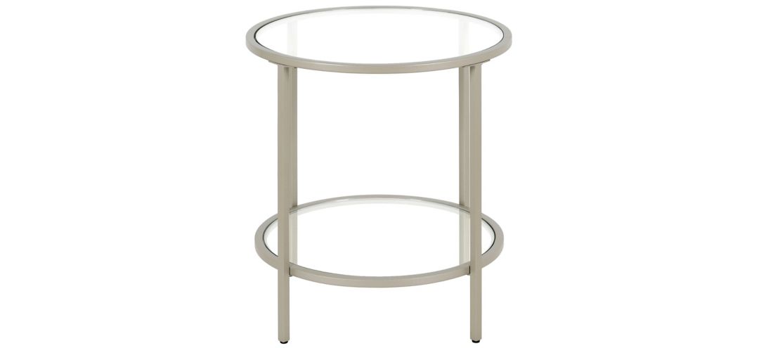 Paulino Round End Table with Glass Shelf