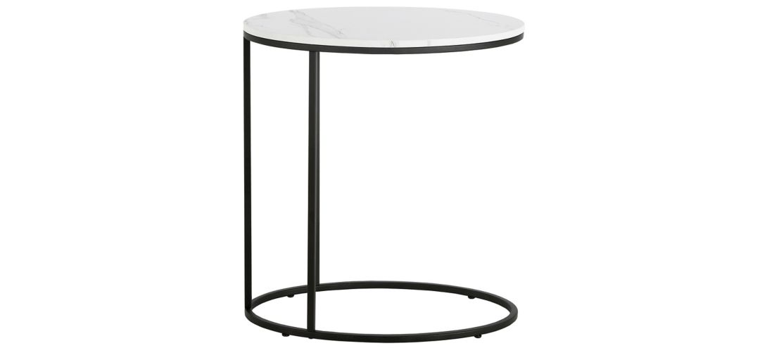 Blais Oval End Table with Faux Marble Top