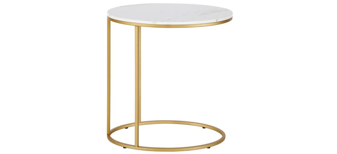 Blais Oval End Table with Faux Marble Top