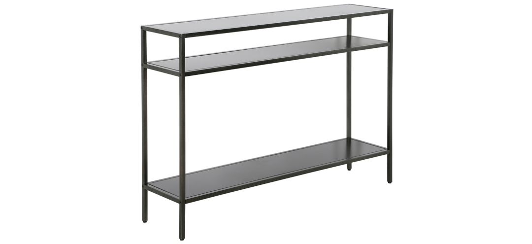 Oweno Rectangular Sofa Table with Metal Shelves