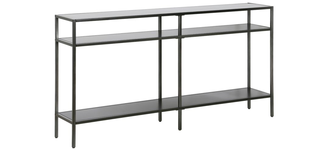 Paulino 55 Rectangular Accent Table with Metal Shelves